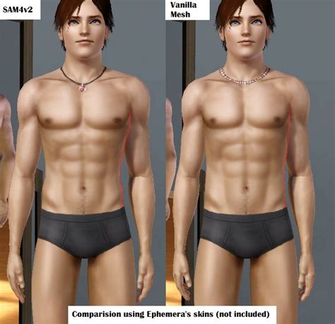 Mod The Sims Slightly Altered Muscular Male Mesh Mod Sam4 Version 2