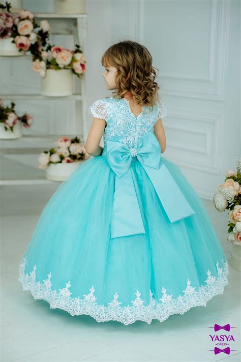 Mint Puffy Girl Dress Birthday Girl Dress Flower Girl Dress Etsy