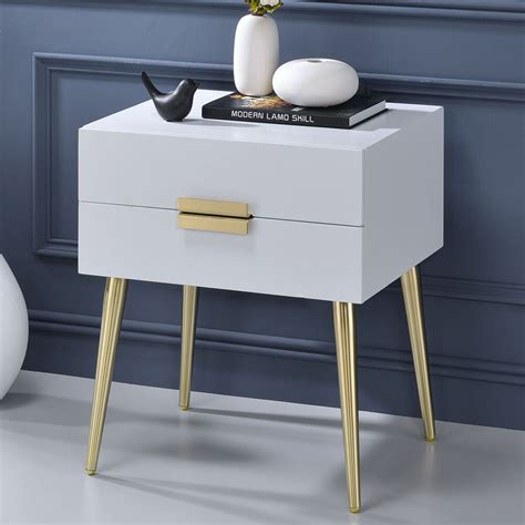 The two drawers are equipped with a blum dividing system. Denvor Modern End Side Table Stand Nightstand Drawers High ...