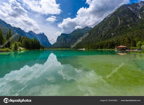 Lake Dobbiaco Toblacher See Lago Dobbiaco Dolomite Alps South Tirol