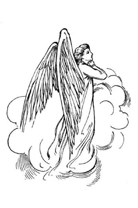 Praying Angel Outline Related Keywords And Suggestions Praying Angel