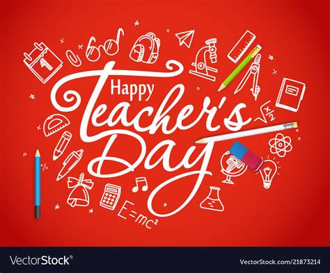 Happy Teachers Day Greeting Card Royalty Free Vector Image