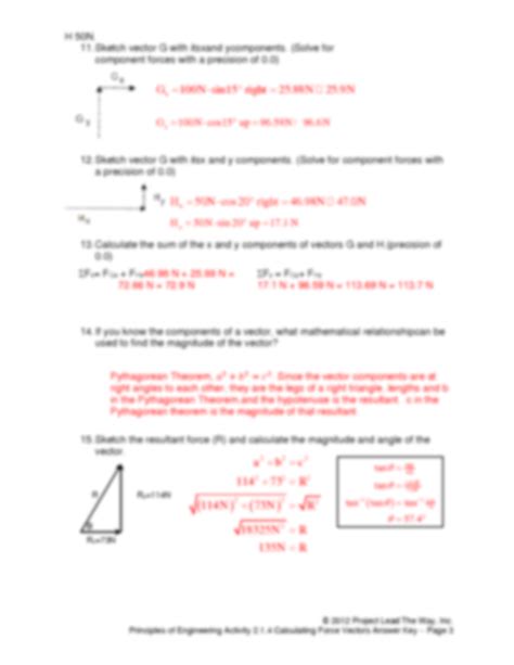 Solution Activity 2 1 4 Calculating Force Vectors Answer Key Worksheet