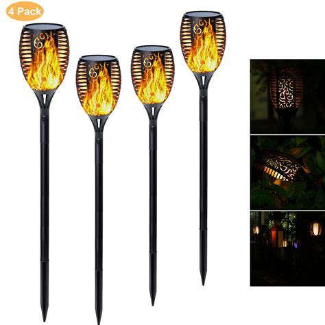 Youloveit 24pcs 96 Led Solar Torch Lights Flickering Flames Torches