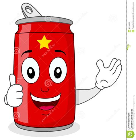 Red Soda Can Character With Thumbs Up Stock Vector - Image: 42236883