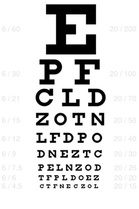 Free Printable Snellen Eye Chart Printable Blank World