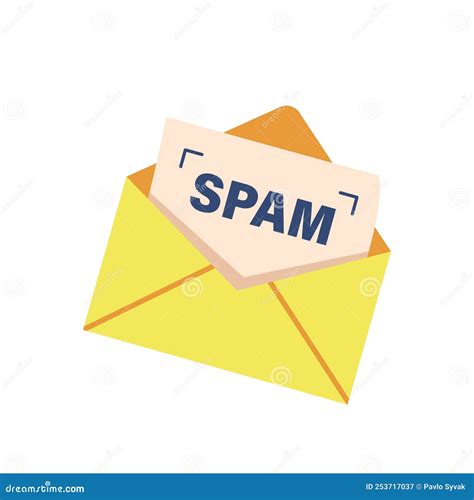 Envelope With Spam Isolated On White Background Email Warning Virus Piracy Hacking And