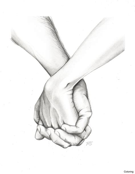 Two People Holding Hands Drawing At Getdrawings Free Download