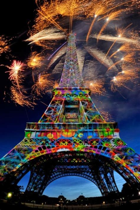 Colorful Eiffel Paris Tour Eiffel Eiffel Tower Paris France