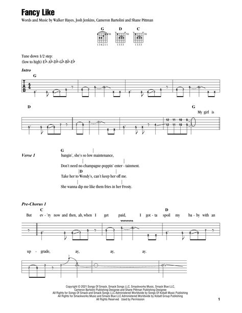 Download Walker Hayes Fancy Like Sheet Music And Pdf Chords Piano