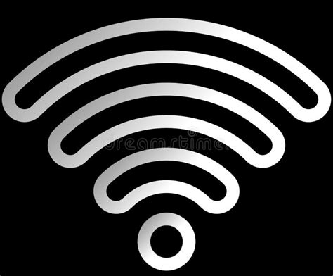 Wifi Symbol Icon White Outlined Rounded Gradient Isolated Vector