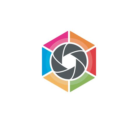 Camera Shutter Logo Design Vector Illustration With Colorful Version On