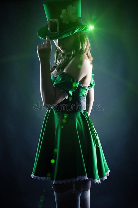 Woman Dressed As Leprechaun Stock Photo Image Of Leaf Fairy 36912664