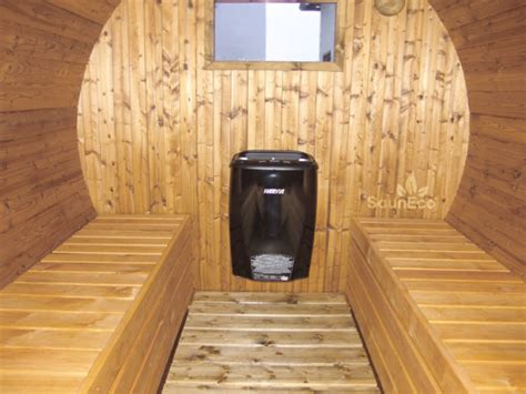 Thermowood Barrel Sauna With A Terrace For 6 ↔9ft Electric Heater