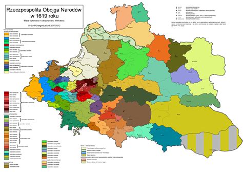 Map Of Polishlithuanian Commonwealth In 1619 Country Is Divided Into