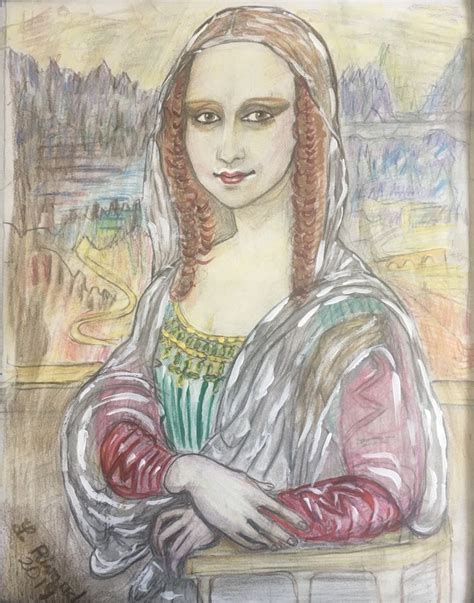 Drawing Of The Mona Lisa Color Pencil Drawing Drawings Famous