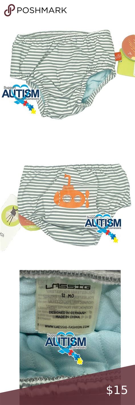 Lassig Swim Diaper Submarine Grey Striped Baby 12m In 2021 Swim