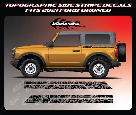 X2 Topographic Side Stripe Kit Decals Fits Ford Bronco 2021 2 Etsy