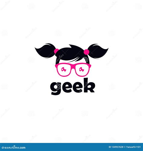 Geek Logo Vector Template Geek Logo Character Stock Illustration