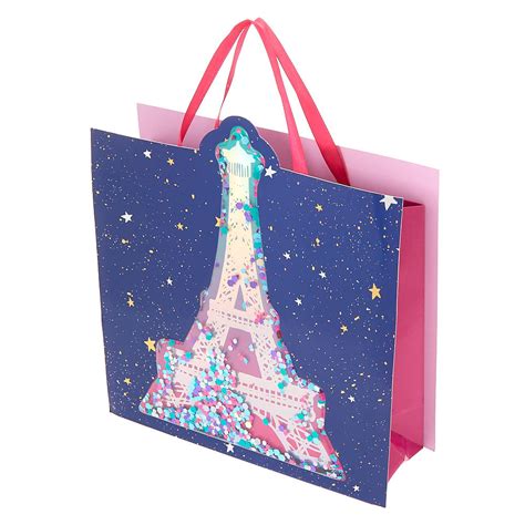 Medium clear basket gift bag by celebrate it™ $27.60 $1.15 ea. Medium Shakey Eiffel Tower Gift Bag - Navy | Claire's US