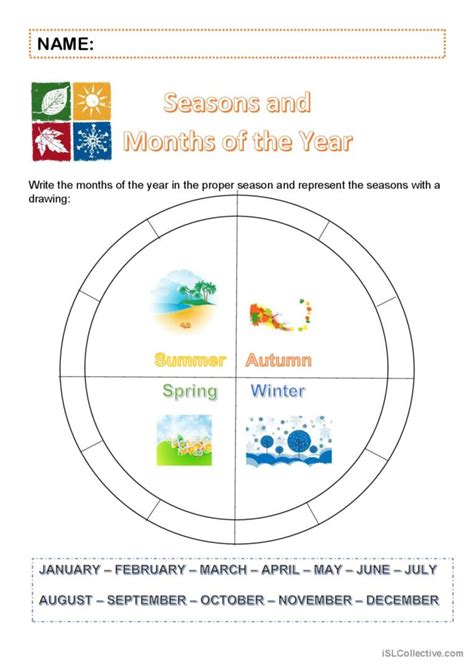 Seasons And Months Of The Year English Esl Worksheets Pdf And Doc