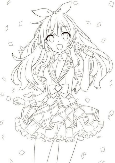 Kawaii Cute Anime Long Hair Anime Girl Coloring Pages Anime Wallpaper Hd