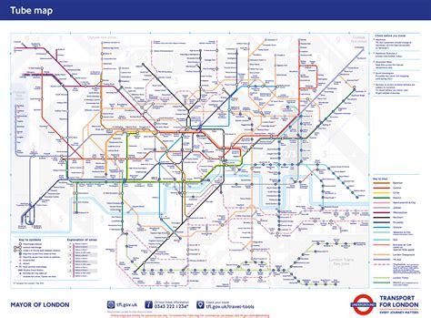 Colour large print tube map including docklands light railway, london overground and tfl rail. Tube London Map Pdf