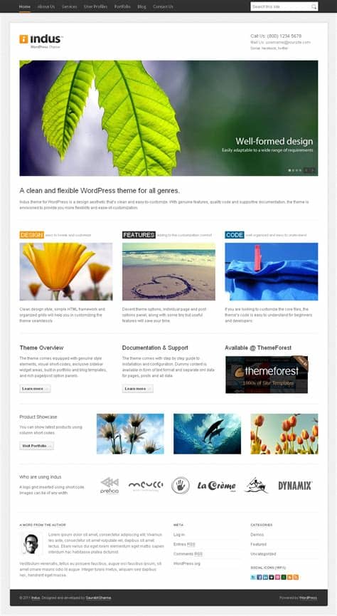 Script is a product of micrologic software, inc. Indus - Corporate Business WordPress Theme - TutorialChip