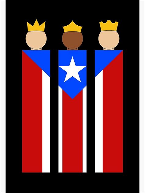 Three Kings Puerto Rico Flag Reyes Magos Boricua Puerto Rican Poster
