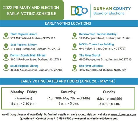 early voting places dates and times get out there bullcity