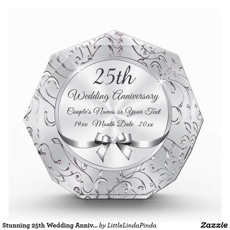 The traditional gift of the 25th wedding anniversary is sterling silver. Stunning 25th Wedding Anniversary Gift Ideas | Zazzle.com ...