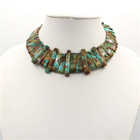 Jay King Sterling Silver Turquoise Beaded Strand Bib Necklace 17 Inches