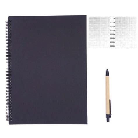 Big A Size Spiral Notebook For Bullet Journal Dotted Paper Black