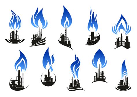 Oil Refinery Industry Logo Vector 02 Free Download
