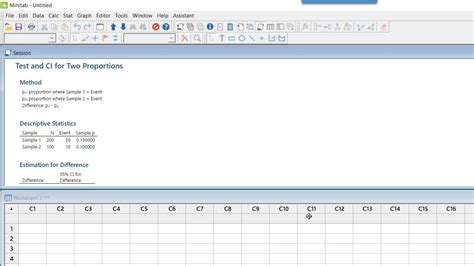 Minitab Two Proportions Test Youtube