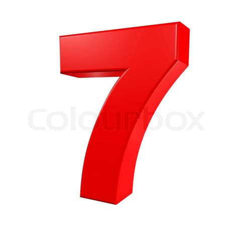 Number Seven On A White Background Stock Photo Colourbox