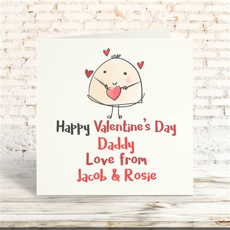 Happy Valentines Day Daddy Personalised Card C By Parsy Card Co