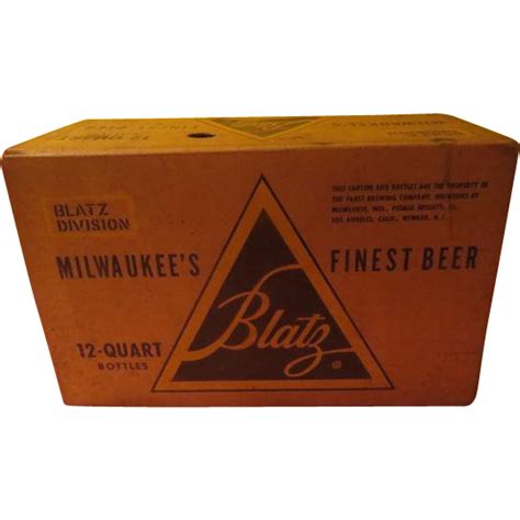 Blatz Milwaukees Finest Beer Quart Bottle Case Beer Bottle Case