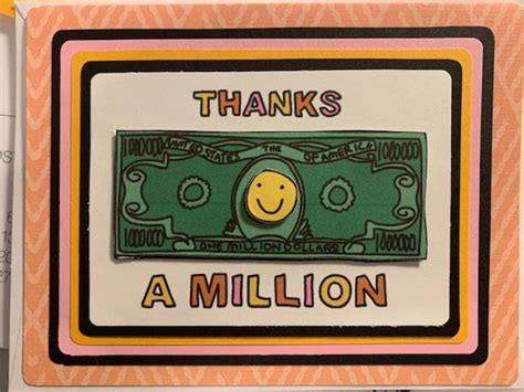 Thanks A Million Thank You Card Handmade Etsy