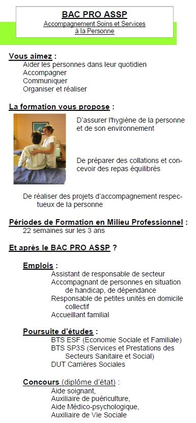 Bac Pro ASSP Lycée Désiré Nisard