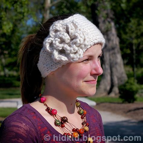 Knitting Patterns Galore Warm Flower Headband With A Button Knit