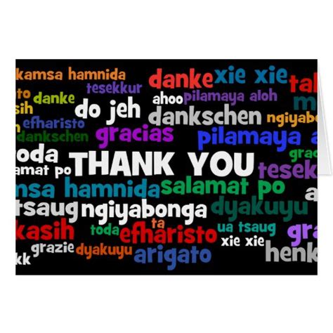 Multiple Ways To Say Thank You In Many Languages Stationery Note Card
