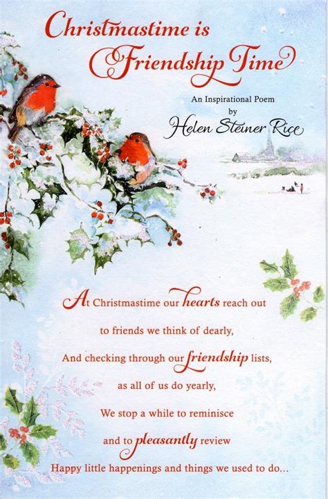 Helen Steiner Rice Christmas Friendship Greeting Card Lovely Verse Xmas