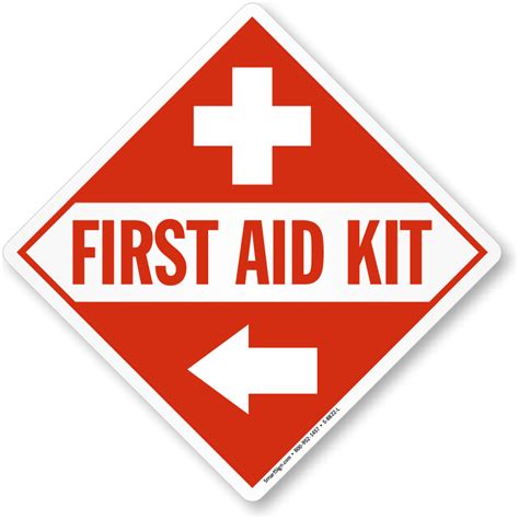 First Aid Kit Left Arrow Sign
