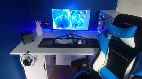 black white blue finally done for now gamer room diy gaming room setup gamer room