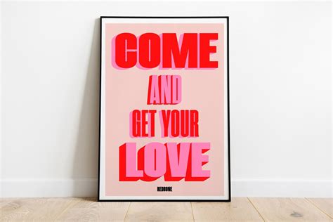 Come And Get Your Love Redbone Print Music Print Lyrics Etsy