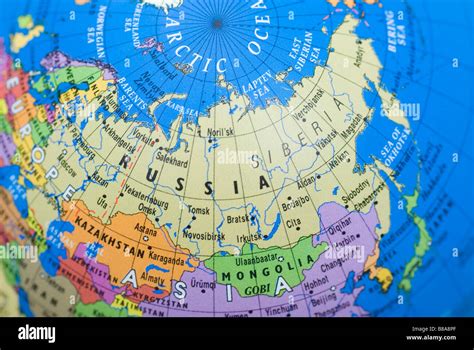 Carte De La Russie Sur Un Globe Photo Stock Alamy