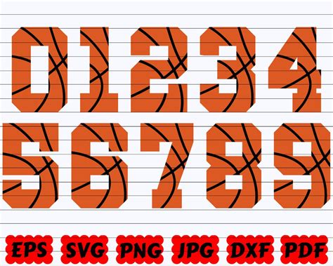 Basketball Numbers Svg Numbers Svg Sport Numbers Svg Etsy