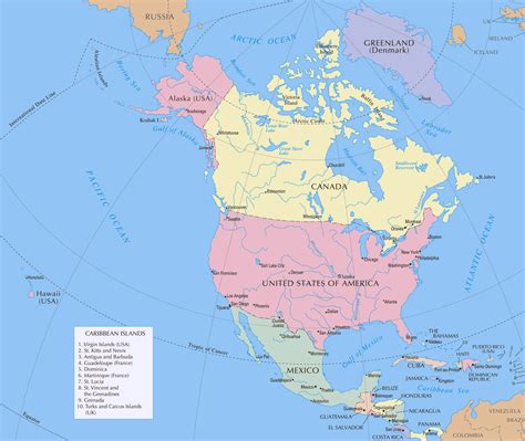 Mapa America Del Norte Con Division Politica Y Nombres Actualizado Images