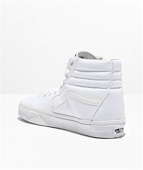 Vans Sk8 Hi True White Canvas Skate Shoes